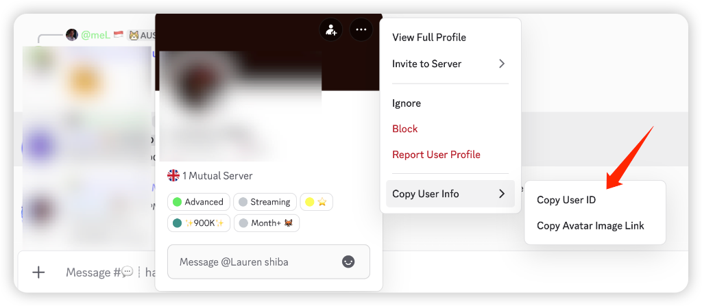 Copy Other's User ID