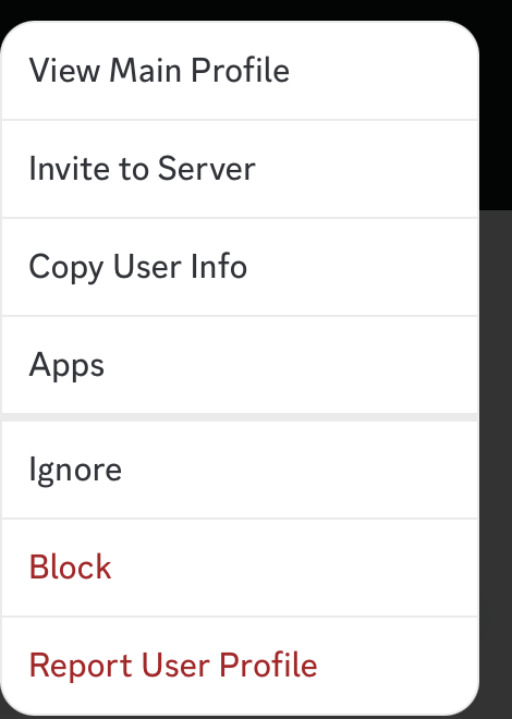 Copy User Info on Discord Mobile